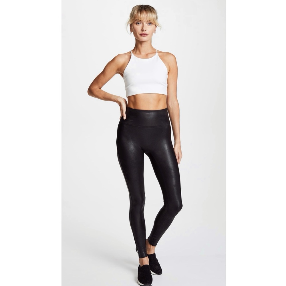 Spanx faux leather leggings black large L